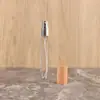 Frasco Roller Ball de 10ml com Tampa de Madeira, Frasco de Amostra Portátil de Luxo, Frasco de Vidro Transparente de Aço Inoxidável