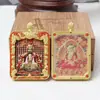 Thangka de Xizang cinco mestres relevo frente e verso tridimensional coluna de dragão duplo cinco mestres o santo padroeiro da vida doze zodíacos frente e verso