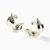 Pendientes de Plata S925 de Moda Metálicos Europeos y Americanos de Gama Alta Estilo Exagerado Retro en Forma de C Pendientes de Lujo Accesible