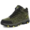 Zapatos de senderismo de invierno de caña alta Qifeng de fábrica con algodón cálido para parejas, zapatos casuales para exteriores con forro polar, tallas 45.46.47