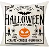 Funda de Almohada Halloween Calabaza Divertida Transfronteriza Amazon Estampado de Lino Funda Decorativa para Cojín de Sofá del Hogar