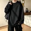 Camiseta Henley de manga larga de color liso para hombre, capa base de otoño de peso pesado de corte holgado, nueva camiseta POLO de moda 2026