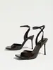 Venta directa de fábrica de nuevas sandalias de tiras de punta cuadrada estilo europeo y americano 2026, zapatos de tacón alto cómodos y elegantes para fiesta y uso en exteriores