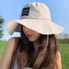 2024 Nuevo Sombrero de Sol a Cuadros para Mujer Verano Estilo Coreano Ala Ancha Sombrero de Pescador con Cordones Viaje Muestra Rostro Pequeño Sombrero Parasol