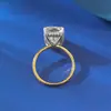 Joyería de Plata Plata S925 Oro Anillo Rectangular de Corte Flor de Hielo 9*13mm para Mujer Transmisión en Vivo Xiaohongshu Moda Europea y Americana Versátil
