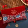 Tecido Brocado de Alta Qualidade Palavra de Bênção Saco Envelope Vermelho Casamento Envelope Vermelho Casamento Cerimônia do Chá Tecido Especial 10.000 Yuan Envelope Vermelho Grande