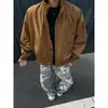 Jaqueta bomber azul marinho com gola alta para homens, estilo primavera e outono, casaco de moda simples americano, jaqueta baseball de alta costura para casais
