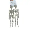 Pendientes Plateados Europeos y Americanos Elegantes Divertidos de Calavera Exagerados Elegantes Retro Serie de Halloween Moda Pendientes Creativos para Mujer