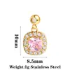 Pendente Colorido de Cristal Popular Transfronteiriço Aço Inoxidável Banhado a Ouro a Vácuo Colar Pulseira DIY Pingente Destacável