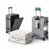 Maleta de Ruedas con Marco de Aluminio de Apertura Frontal de ABS+PC de Fábrica, Maleta de Mano de Apertura Lateral de 20 pulgadas para Hombres y Mujeres, Maleta de Viaje Personalizable