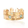 Anillo de titanio vintage estilo romano retro europeo y americano con corona de rubí, joyería gótica para hombres y mujeres, venta al por mayor, entrega de una sola pieza