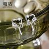 Pendientes de plata de ley S925 con circonitas y temperamento dulce para mujer, estilo nicho, con personalidad sencilla, E1881