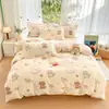 Juego de cuatro piezas de algodón estampado 12868, funda de edredón y sábana de cama de algodón 100% tamaño extragrande, juego de tres piezas de algodón puro estilo fresco para dormitorio de estudiante