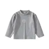 Nuevo suéter de punto suave y acogedor para bebé de otoño, cuello redondo, top versátil, camiseta básica elegante de manga larga para bebé estilo coreano
