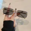 Nuevo Modelo de Comercio Exterior Transfronterizo Gacela Gafas de Sol Cuadradas Sin Marco Decorativas Gafas de Sol Metálicas Retro Coloridas con Cabeza de Leopardo para Hombres y Mujeres