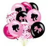 Decoración de Fiesta Temática de Niña Bandera Rosa para Cumpleaños de Niña Bandera para Pastel Fondo de Globos Traje