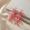 Pendientes de Borla Flor de Lirio Super Hada Diseño de Nicho Sentido de la Moda Simple Exquisitos Dulces Versátiles Estilo Vacacional Pendientes para Mujer
