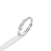Anillo de Pareja Original Nudo Doble Pie Plata 999 para Hombres y Mujeres Lujo Ligero Sentido de Alta Gama Anillo de Zirconia Ins Anillo de Par de Lazo