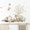 BR93785 adesivos de parede autoadesivos de animais pequenos da selva de contos de fadas de desenho animado, adesivos decorativos para parede de fundo de sala de estar, quarto, cômodo