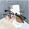 Gafas Avanzadas de Medio Marco Atractivas Black Samurai Bully Sven Tech para Hombre Espejo de Proximidad Retro que Cambia de Color Espejo Plano Anti-Luz Azul