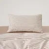 Funda de almohada larga de algodón de fibra larga, color liso estampado, estilo ins escandinavo 2025, nuevo lujo accesible, B&B, individual