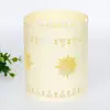 Linterna Solar de Papel Festiva Cortada a Láser Morado+Blanco Decoración Colgante Pantalla de Papel Ambiente Luz Nocturna Linterna Personalizada