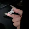 Anéis de Casamento Ajustáveis Luxuosos com Pontas Abertas para Casal com Diamantes Simulados para Homens e Mulheres