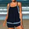 Biquíni Plus Size Europeu e Americano Transfronteiriço Amazon Colorido Estampado Duas Peças para Mulheres com Bojo, Moda Praia Duas Peças