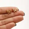 Aretes de Acero Inoxidable Estilo Bosque de Primavera para Insectos, Mariposas y Abejas para Niñas, Piercing Sencillo y Fresco para Cartílago de la Oreja, En Stock