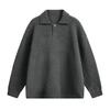 Suéter de Cuello de Gaviota Estilo Vintage, Nuevo Otoño e Invierno Engrosado Cálido Solapa de Medio Terciopelo Chaqueta de Punto Q