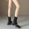 Botas Elásticas Ajustadas para Mujer, Tacón Grueso, Nuevos Estilos Otoño/Invierno 2026 Mocasines, Botines Cortos, Botas Martin, Tacón Medio, Botas de Algodón con Forro de Felpa