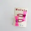 Nuevo par de pinzas BB de gasa dulce con lazo, pinza para el pelo de bebé, pinza para flequillo