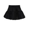 Estilo Preppy Americano Garota Quente Laço Cor Pura Saia Botão de Flor Feminina Verão Cintura Alta Look Emagrecedor Saia Anti-Exposição