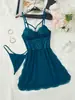 Popular Europeo y Americano Tentación Sexy Lencería Sexy Encaje Malla Sexy Camisón Conjunto Tanga
