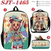Corbata Rey de las Flores Animación Adolescente Accesorios Mochila Mochila de Tres Piezas Bolso de Hombro Estuche para Lápices Conjunto de Estudio
