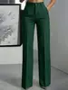 Pantalones de traje de pierna ancha a rayas verticales de cintura alta para mujer, Comercio exterior transfronterizo de verano 2026 Amazon, Elegantes y modernos para el trabajo, Versátiles
