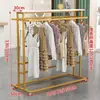 Estante de Exhibición Simple para Tienda de Ropa para Hombres y Mujeres, Estante de Doble Fila, Colgador de Doble Barra, Exhibidor de Pie para Tienda de Ropa