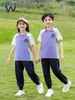 Uniforme escolar de ensino fundamental terno primavera e outono roupa esportiva conjunto de três peças uniforme de classe para crianças do primeiro ano uniforme de primavera e outono para jardim de infância