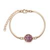Pulseira Redonda de Prata Europeia e Americana Mais Vendida Cluster de Cristal Joia de Amor Venda Direta da Fábrica Pedra Natural Imitação Joia de Praia Cristal