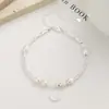 Prata Quebrada Vários Duas Pérolas Pulseira Feminina Prata Esterlina 925 Nova Moda Marca de Amor Pulseira Simples ins Elegante Pulseira