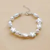 Pulseira de Pérola Retrô Francesa Simples Moda Forma Especial Elástica Fivela Camarão Pulseira Luxo Leve Celebridade da Internet Versátil Atacado