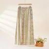 Venta al por mayor Envío directo Primavera Verano Algodón Lino Ropa de casa para mujer Cintura elástica Pierna ancha Pantalones cortos Casual Cómodo Pijama para el hogar