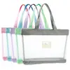 Bolsa de malla portátil con cremallera, bolsa transparente para documentos tamaño A4, bolso de mano para estudiantes, bolsa para libros, bolsa de aprendizaje, libros de texto.