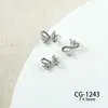 Nueva Joyería de Arte para Uñas con Lazo Blanco Celebridad de Internet Lujo Accesible Zirconia Estéreo Accesorios de Pajarita Decoración de Uñas DIY