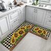 Alfombrilla Larga de Cocina Serie Girasol Transfronteriza para el Hogar Antideslizante Resistente a la Suciedad Absorbente Felpudo para Puerta de Entrada en stock