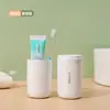 Set de Artículos de Tocador para Viaje, Cepillo de Dientes Doméstico, Pasta de Dientes, Vaso para Cepillo de Dientes, Set de Tres Piezas, Cepillo de Dientes Portátil para Viaje y Set de Enjuague Bucal