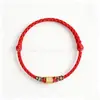 Pulsera de Oro Puro 999 con Cuentas de la Suerte, Hilo Rojo para el Año de Nacimiento, Mes Completo del Bebé, Adulto, Ceremonia de Apertura, Joyería de Oro, Regalo Casual