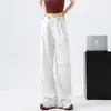 Pantalones de Trabajo Estilo Americano con Forro de Felpa para Mujer, Nuevos Pantalones Deportivos de Secado Rápido de Primavera, Pantalones Jogger de Pierna Recta Adelgazantes de Cintura Alta con Hebilla de Nariz de Cerdo