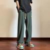 Calças Masculinas Primavera e Outono 2024 Marca da Moda Luo Qifeng Ins Soltas Esportivas Versátil Vibe High Street Reta Casual Longa