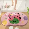 Alfombra de Baño Absorbente de Dibujos Animados Lindos, Felpudo Engrosado, Alfombrilla Antideslizante para Entrada de Baño, Alfombra de Baño de Terciopelo